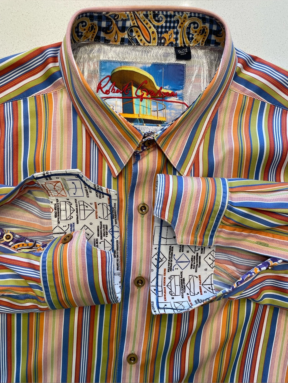 Robert Graham - cotton striped dress shirt Size XL
